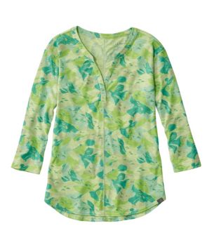 Women's Streamside Tee, Three-Quarter-Sleeve Splitneck, Print