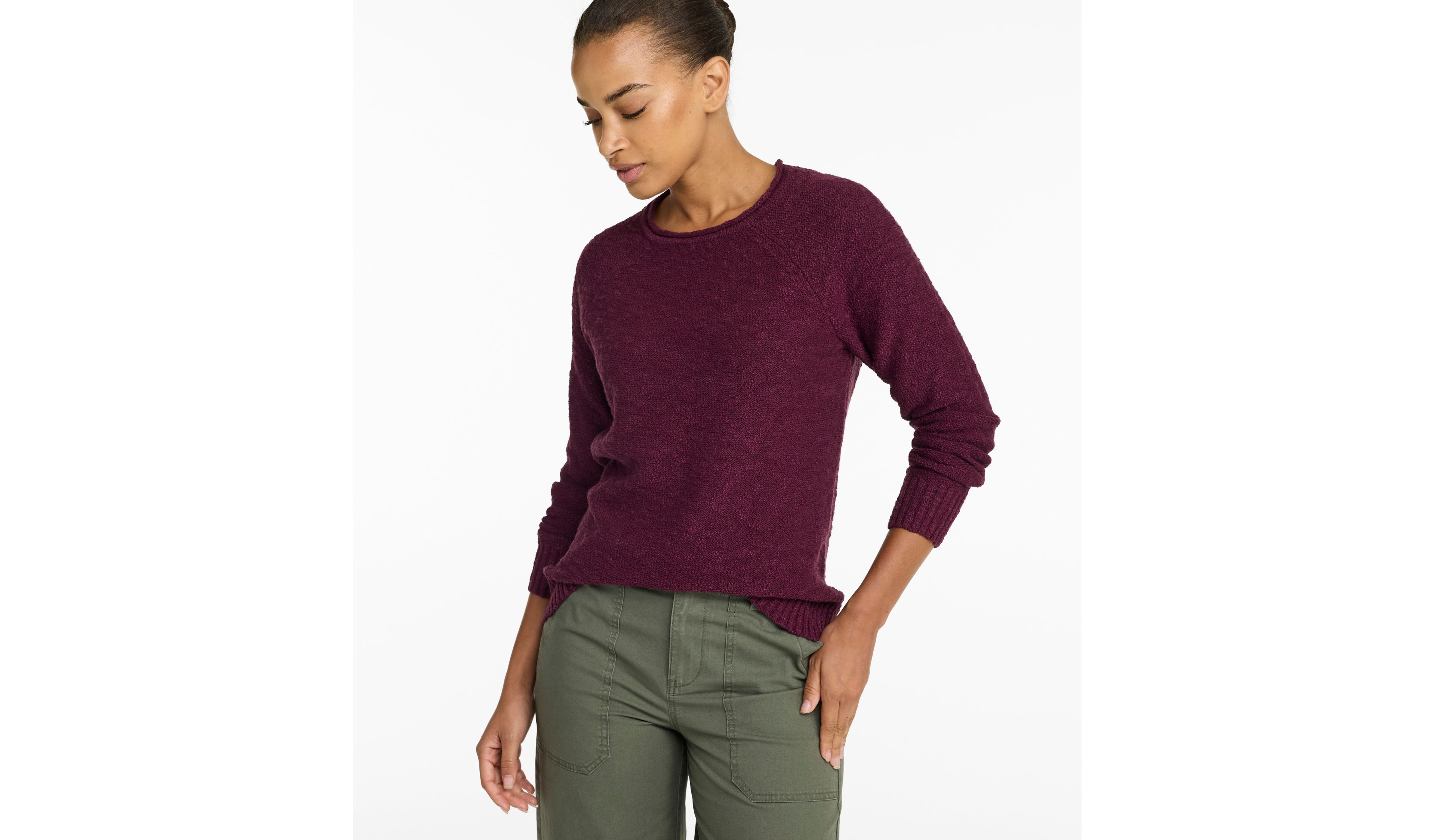 Women's Midweight Cotton Slub Rollneck Pullover