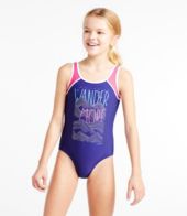 Girls' Graphic Swimsuit, One-Piece