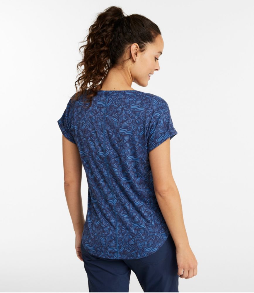 Women's Streamside Tee, Short-Sleeve Splitneck Print, Cadet Blue Dot, small image number 3