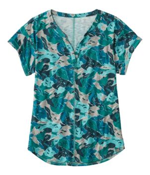 Women's Streamside Tee, Short-Sleeve Splitneck Print