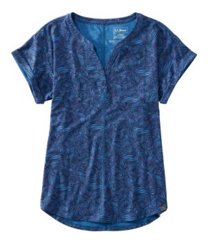 Women's Streamside Tee, Short-Sleeve Splitneck Print