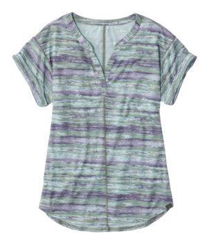 Women's Streamside Tee, Short-Sleeve Splitneck Print
