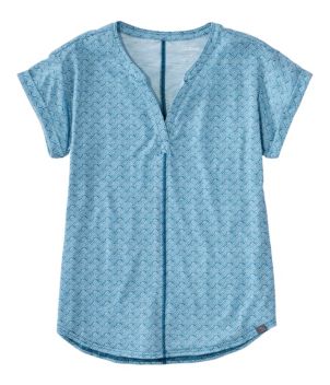 Women's Streamside Tee, Short-Sleeve Splitneck Print