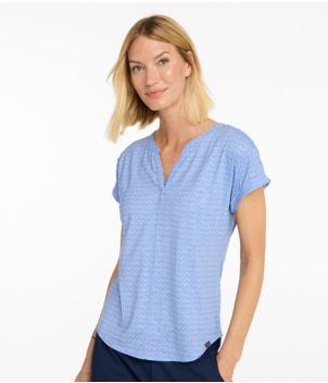 Women's Streamside Tee, Short-Sleeve Splitneck Print