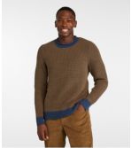 Men's Organic Cotton Waffle Sweater, Rollneck Crew, Stripe