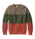 Men's Organic Cotton Waffle Sweater, Rollneck Crew, Stripe