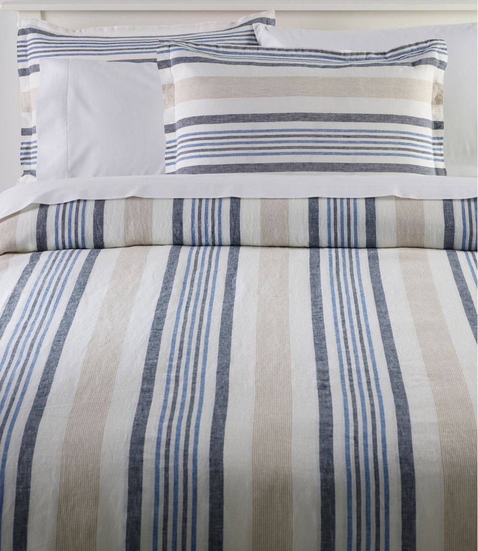 Sunwashed Linen Comforter Cover Collection, Stripe