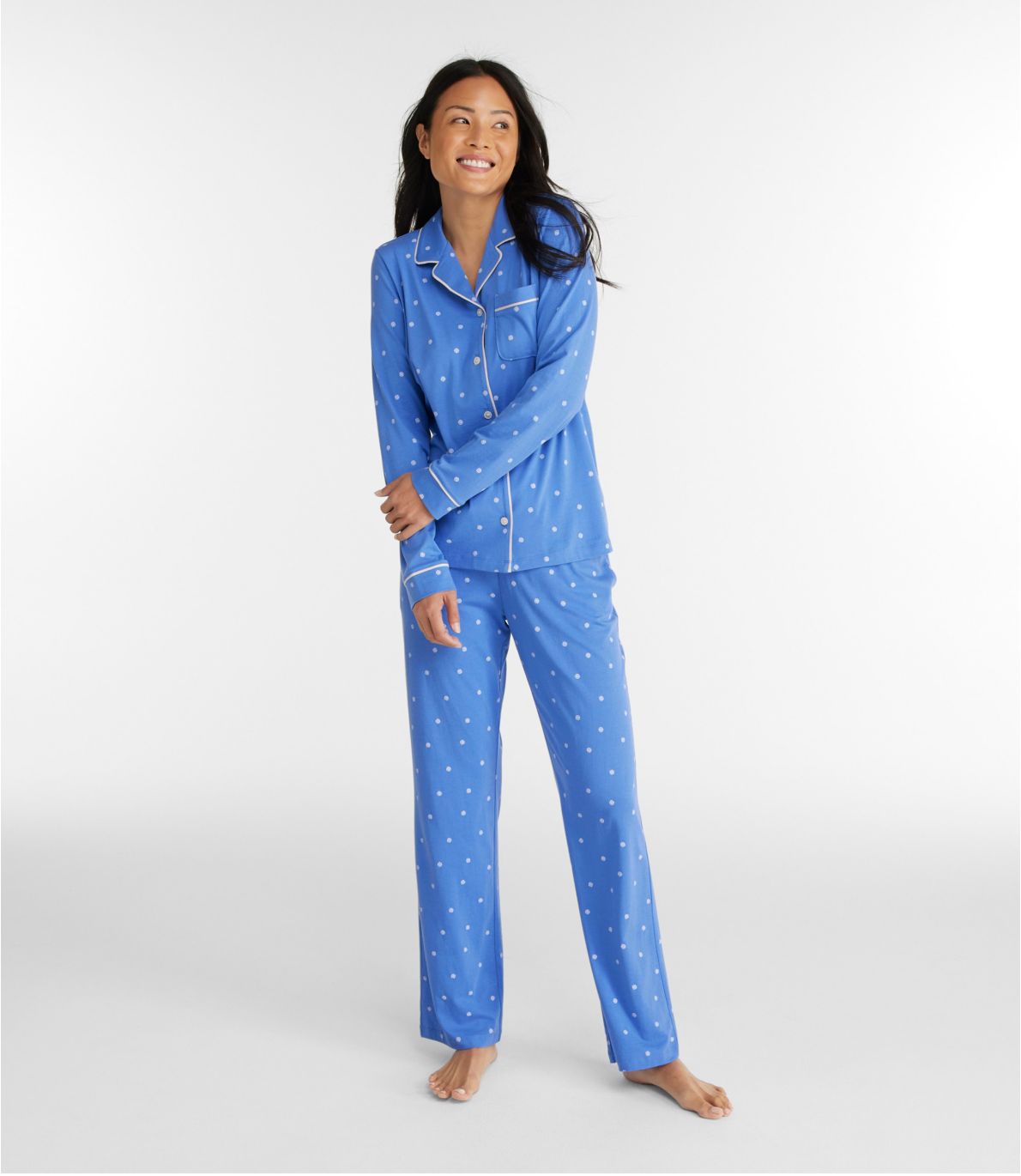 Women's Super-Soft Shrink-Free Pajama Set, Button-Front, Print