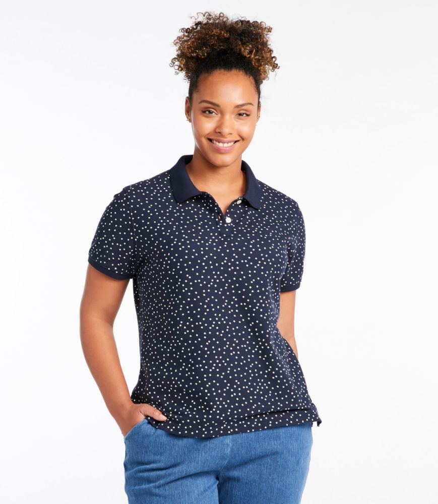 Women's Premium Double L Polo ShortSleeve, Relaxed Fit, Print Tees
