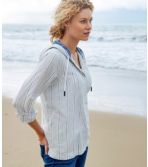 Women's Textured Linen/Cotton Anorak, Stripe