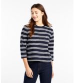 Women's Saturday T-Shirt, Crewneck Three-Quarter-Sleeve Stripe