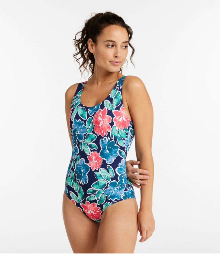 Women's BeanSport Swimwear, Scoopneck Tanksuit Print