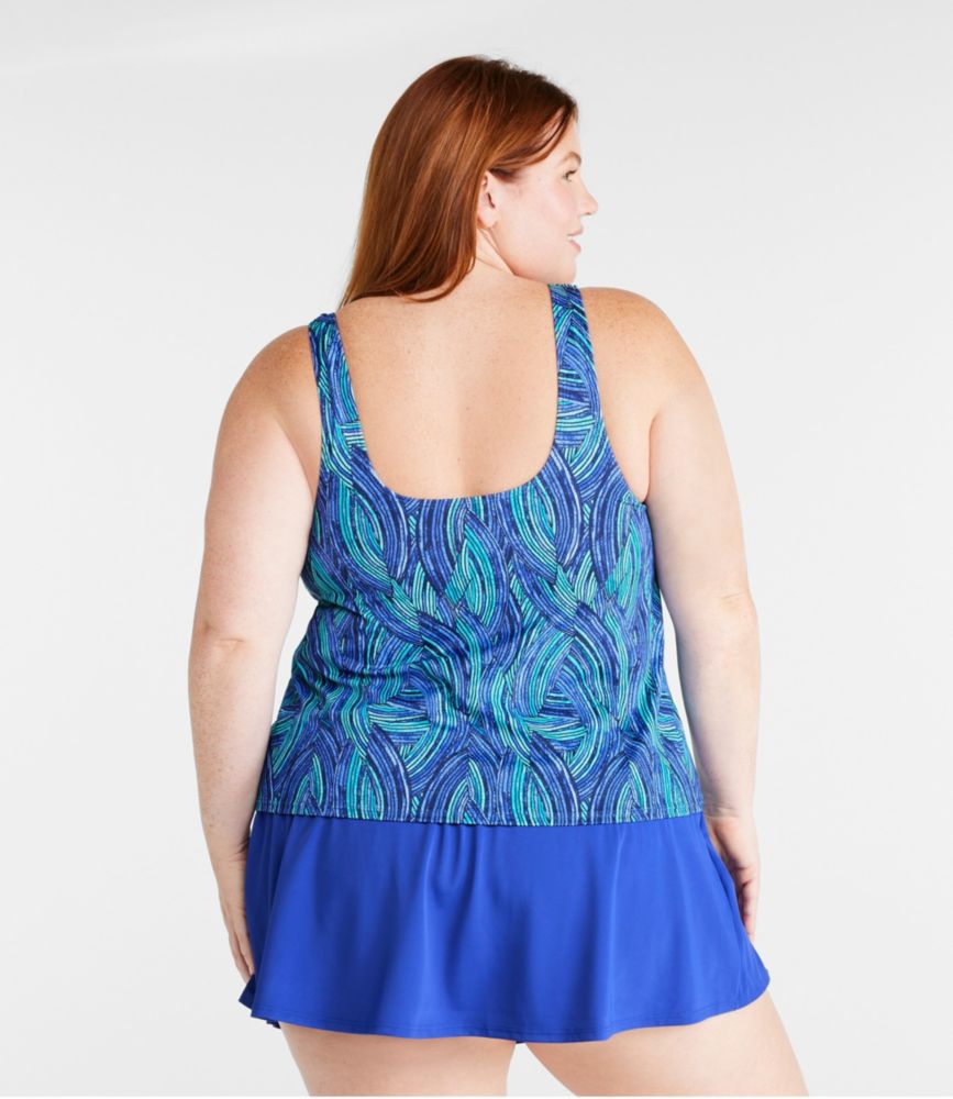 Women's BeanSport Swimwear, Scoopneck Tankini Top Print, Cobalt Gingham, small image number 2