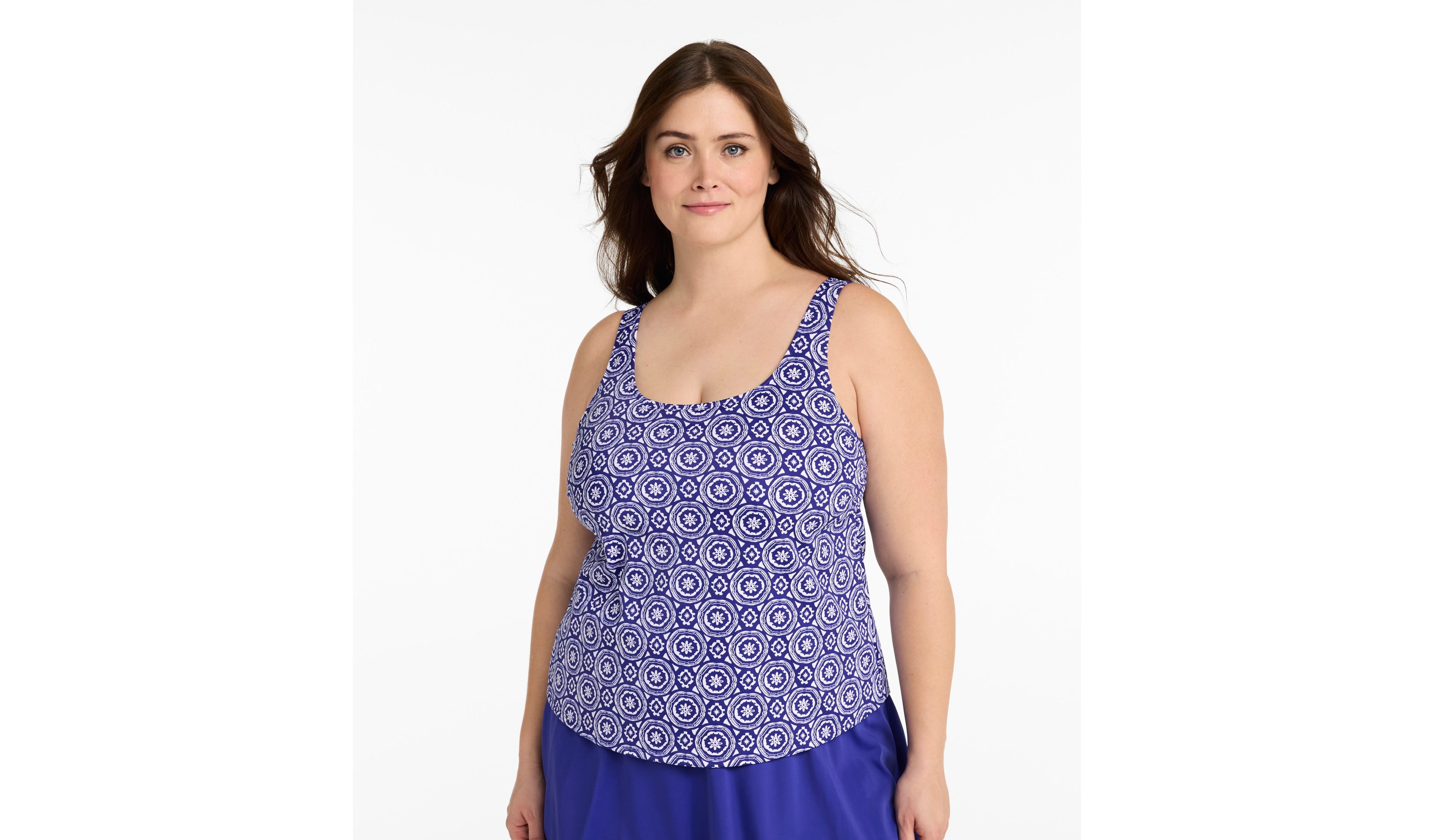 Women's BeanSport Swimwear, Scoopneck Tankini Top, Print