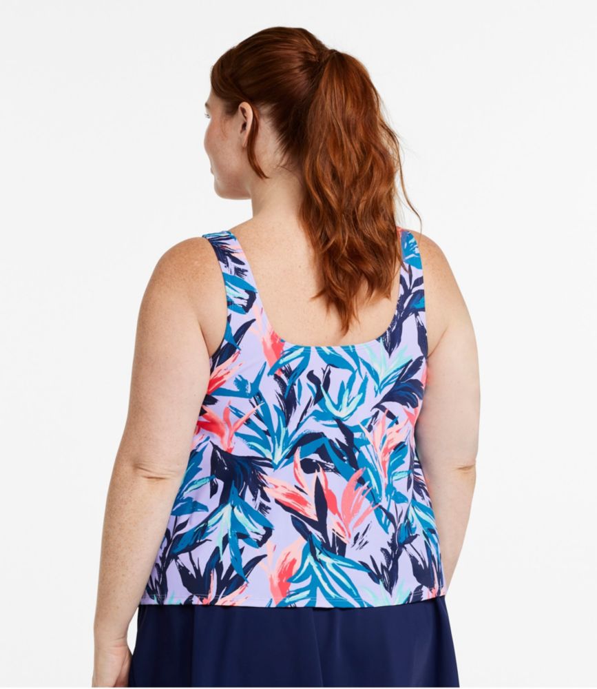 Women's BeanSport Swimwear, Scoopneck Tankini Top Print, Cobalt Petal Multi, small image number 3