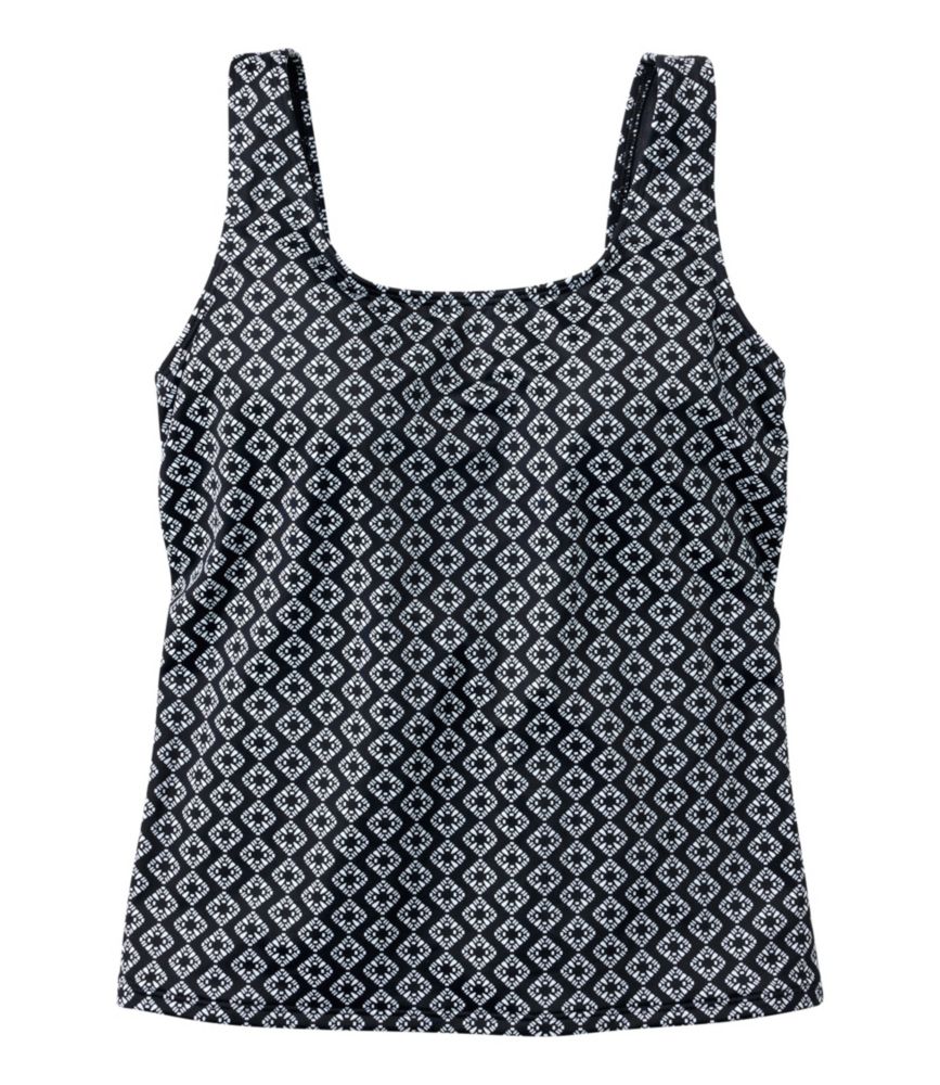 Women's BeanSport Swimwear, Scoopneck Tankini Top Print, Black Diamond, small image number 1
