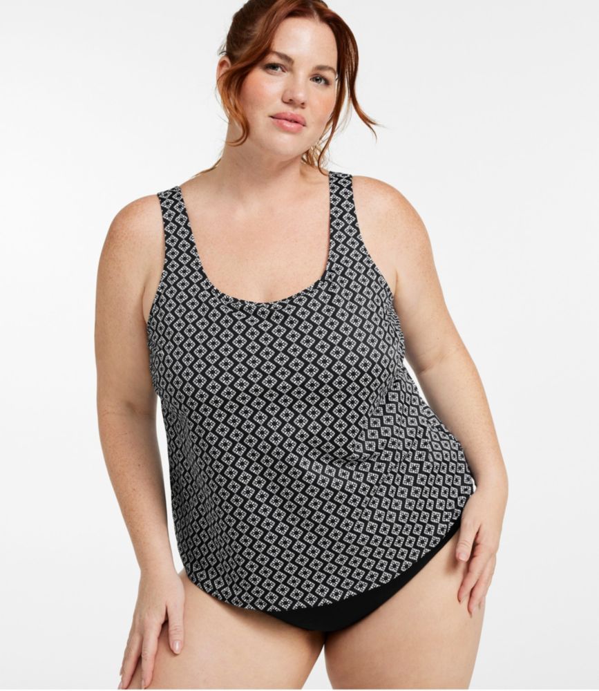 Women's BeanSport Swimwear, Scoopneck Tankini Top Print