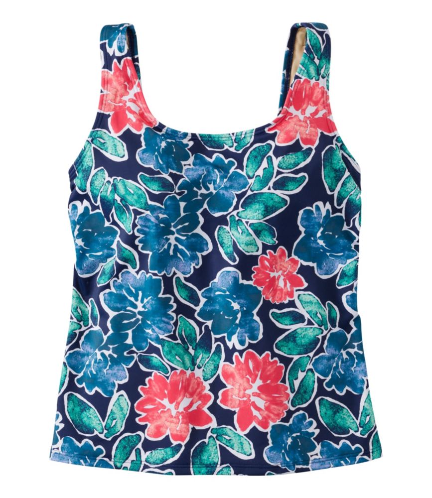 Women's BeanSport Swimwear, Scoopneck Tankini Top Print, Darkest Navy Garden Floral, small image number 1