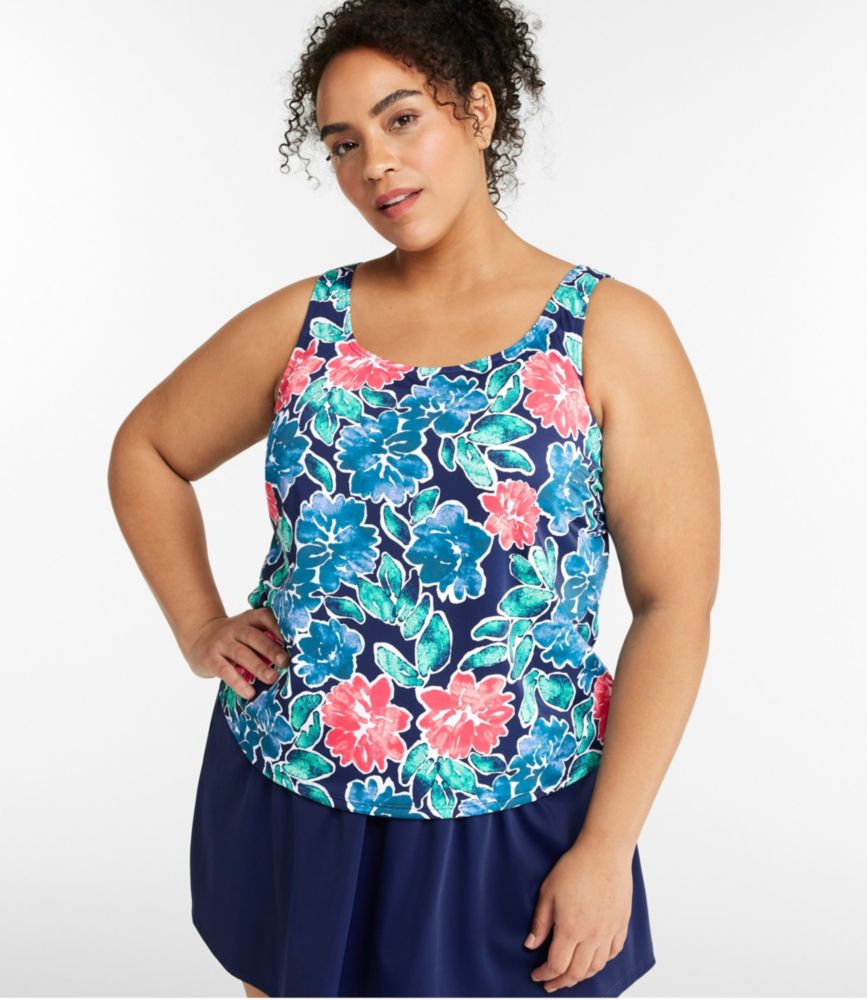 Women's BeanSport Swimwear, Scoopneck Tankini Top Print
