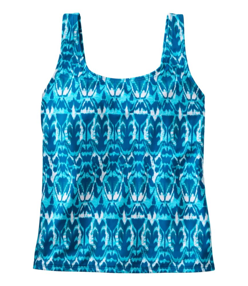 Women's BeanSport Swimwear, Scoopneck Tankini Top, Print, Classic Teal Batik, small image number 1