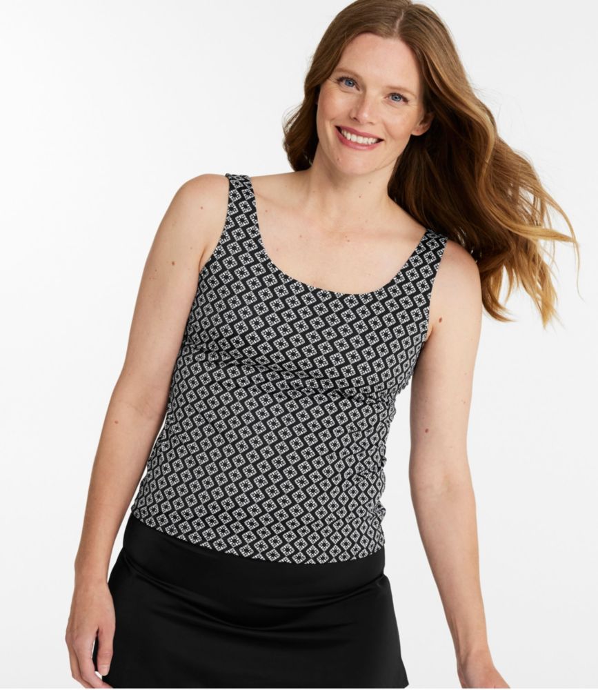 Women's BeanSport Swimwear, Scoopneck Tankini Top Print