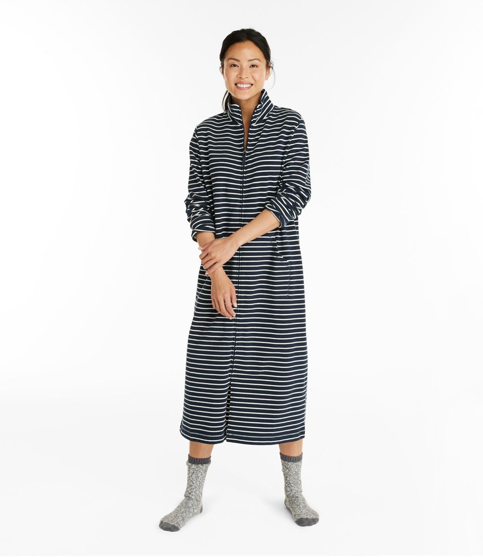 Women's Ultrasoft Sweatshirt Robe, Stripe at L.L. Bean