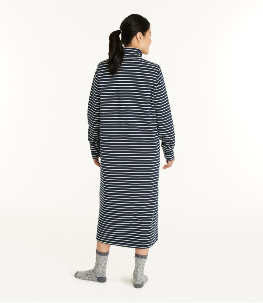 Women's Ultrasoft Sweatshirt Robe, Stripe, Classic Navy/Cream Stripe, small image number 3