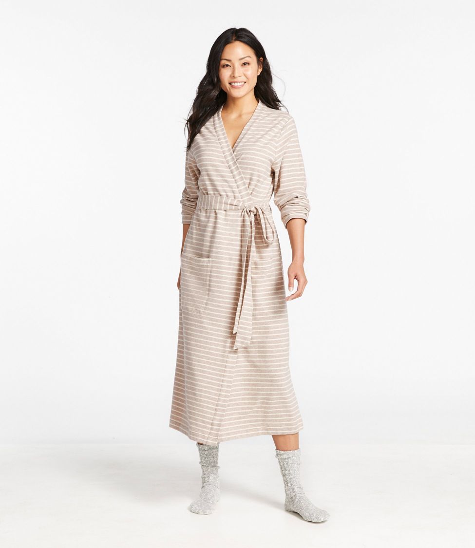 L.L. Bean Women's Ultrasoft Sweatshirt Robe, Stripe