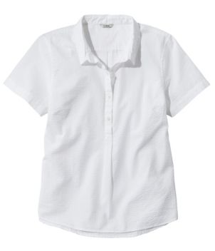 Women's Vacationland Seersucker Shirt, Short-Sleeve Popover Stripe