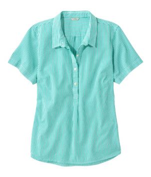 Women's Vacationland Seersucker Shirt, Short-Sleeve Popover Stripe