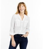 Women's Soft Organic Cotton Crinkle Shirt, Roll-Tab