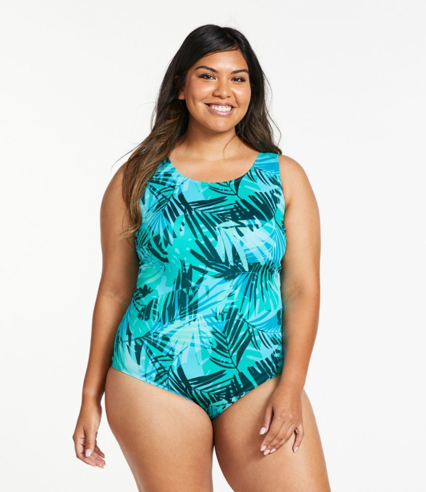 Women's BeanSport Swimwear, Scoopneck Tanksuit Print, Beach Glass Palm Multi, small image number 2