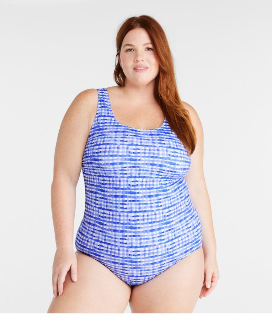 Women's BeanSport Swimwear, Scoopneck Tanksuit Print, Cobalt Petal Multi, small image number 2