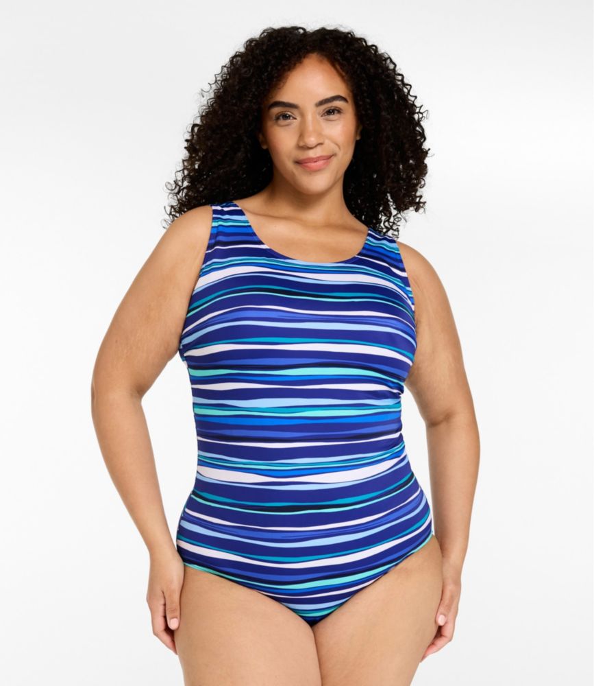 Women's BeanSport Swimwear, Scoopneck Tanksuit Print