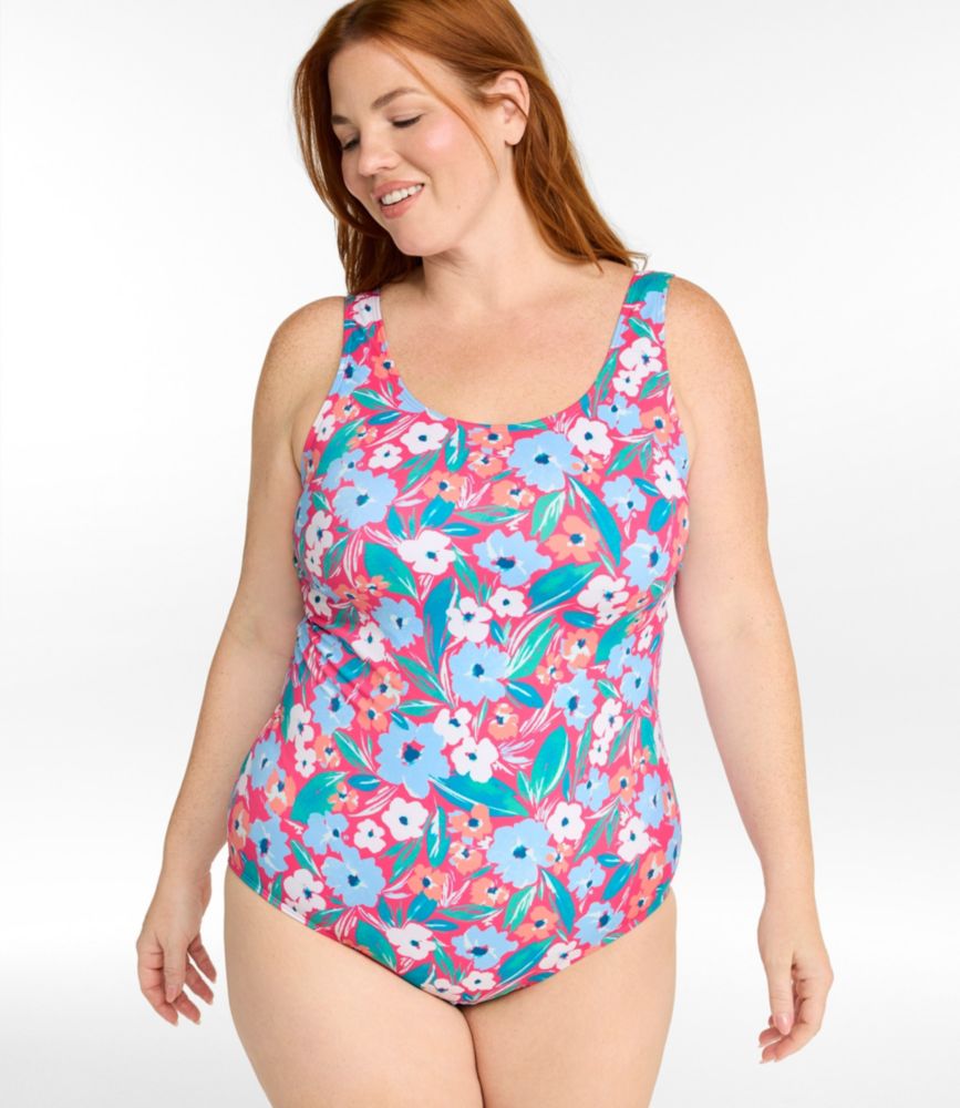 Women's BeanSport Swimwear, Scoopneck Tanksuit Print