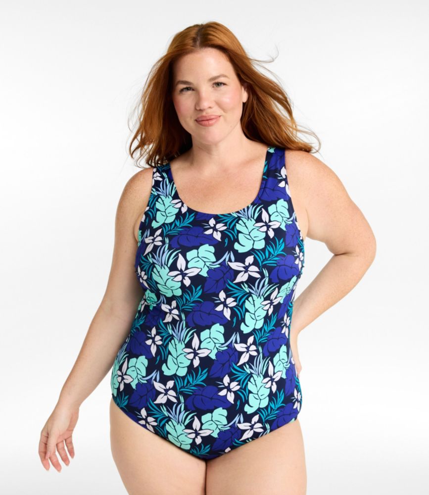 Women's BeanSport Swimwear, Scoopneck Tanksuit Print