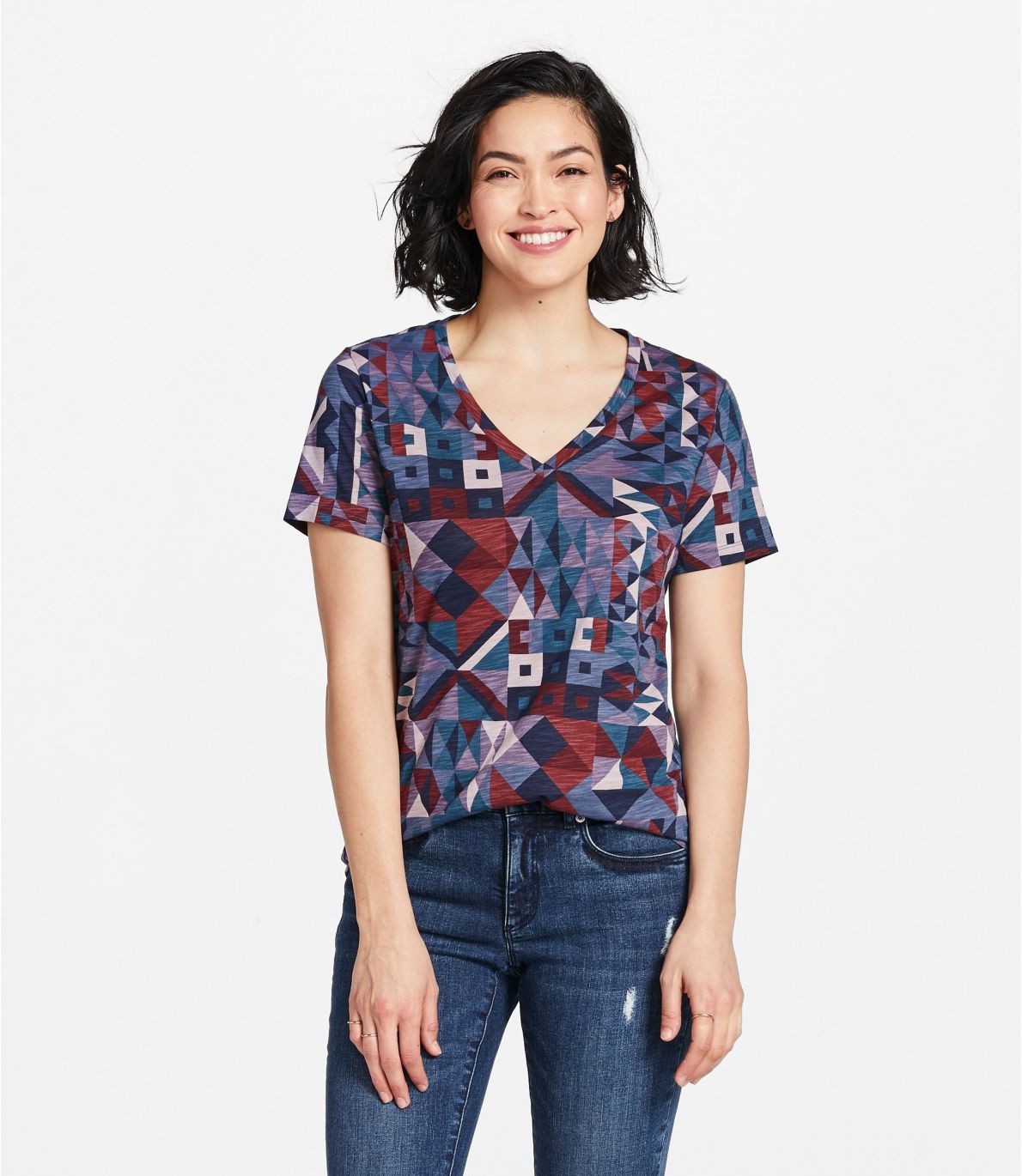 Women's Signature Slub Knit Tee, VNeck Pattern at L.L. Bean