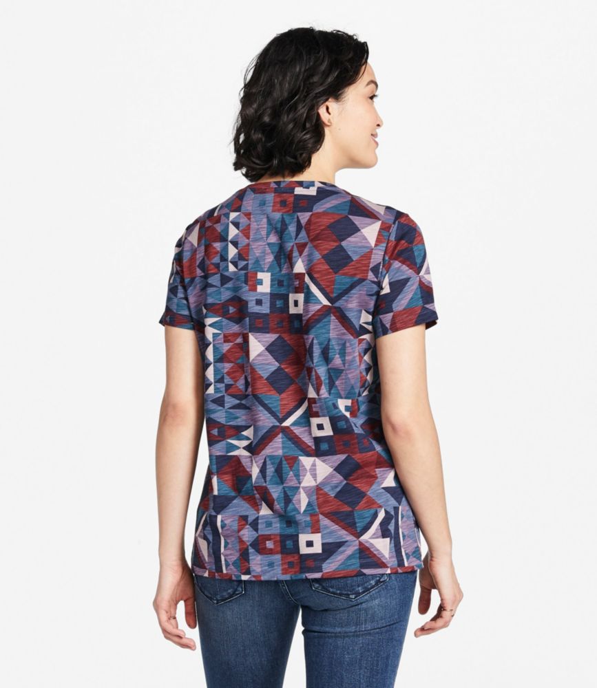 Women s Signature Slub Knit Tee V Neck Pattern Shirts Tops at L L Bean