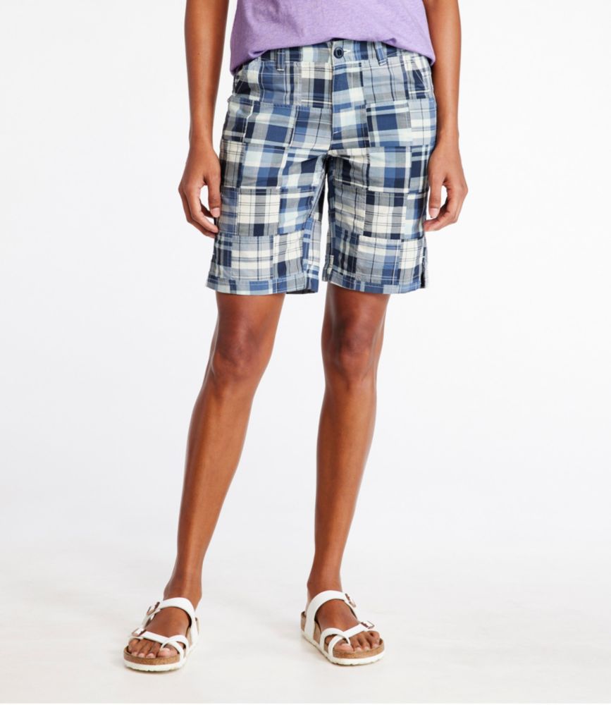 Women's Lakewashed Chino Shorts, Mid-Rise Bermuda Patchwork