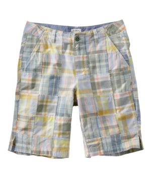 Women's Lakewashed Chino Shorts, Mid-Rise Bermuda Patchwork