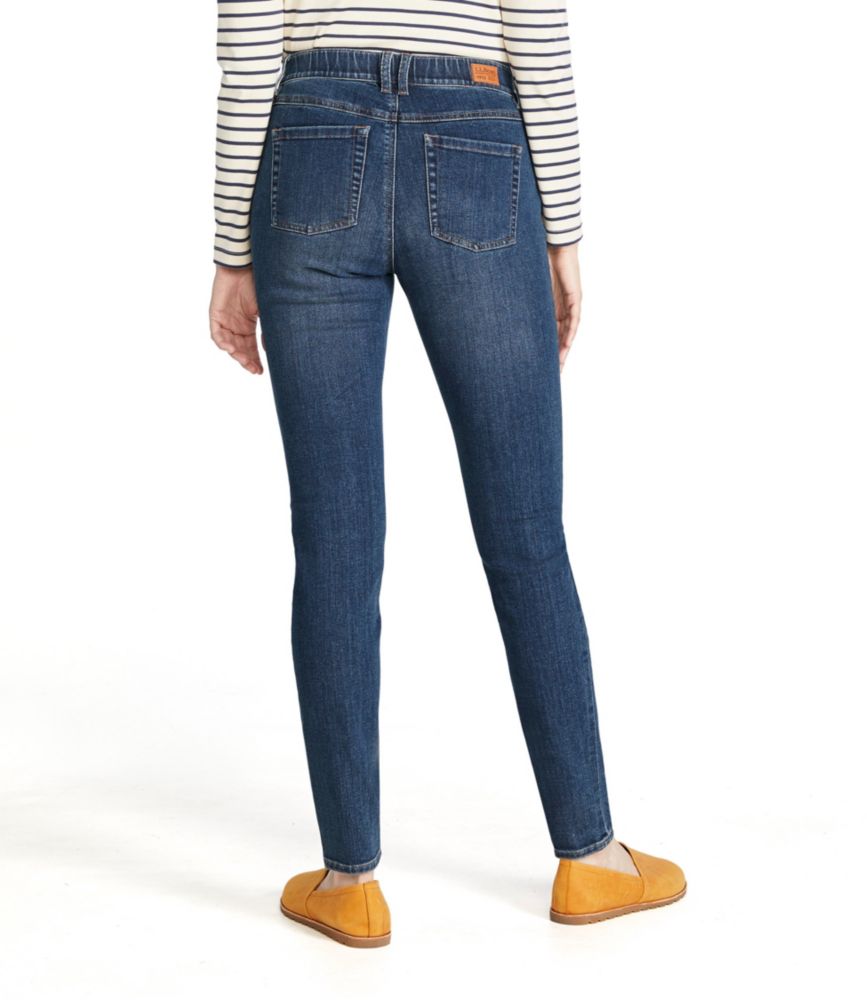 Women's BeanFlex® Jeans, Mid-Rise Skinny-Leg Pull-On, Rinsed, small image number 3