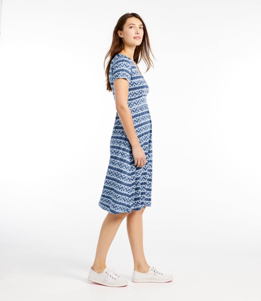 Women's Summer Knit Dress, ShortSleeve Stripe Dresses & Skirts at L