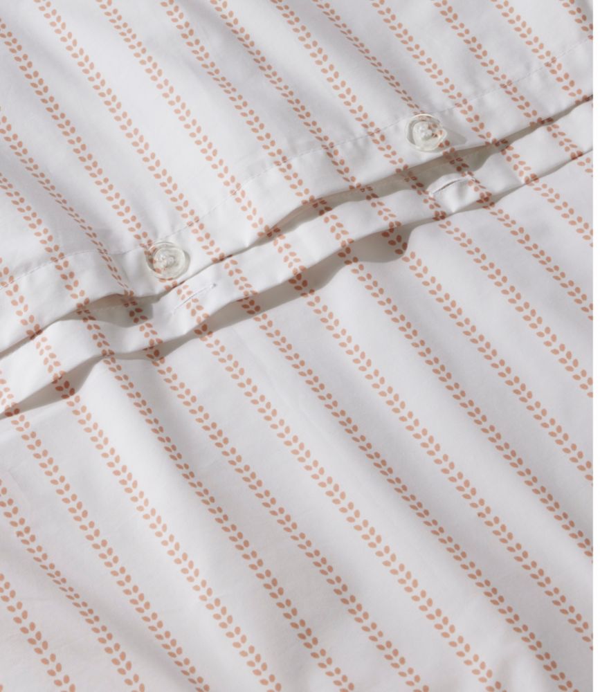 Sunwashed Percale Comforter Cover, Stripe Leaf, Peak Blue, small image number 3