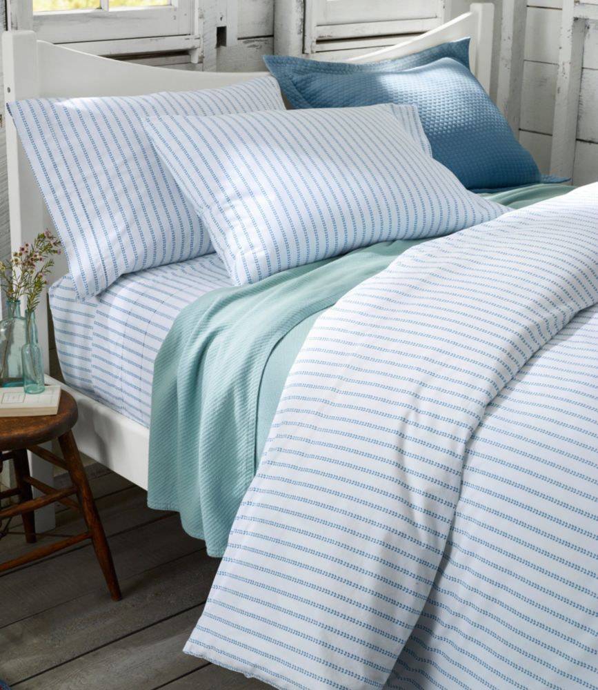 Sunwashed Percale Comforter Cover, Stripe Leaf, Adobe Rose, small image number 5