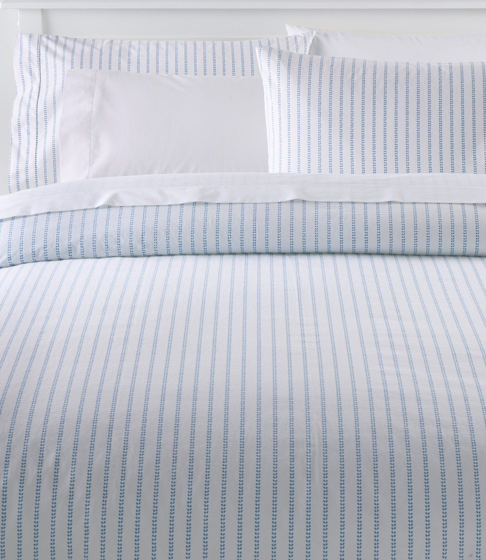 Sunwashed Percale Comforter Cover, Stripe