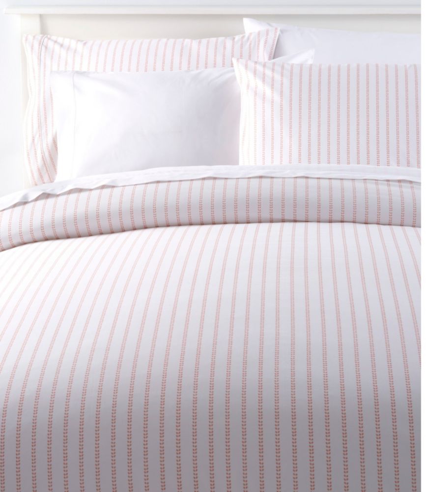 Sunwashed Percale Comforter Cover, Stripe Leaf, Adobe Rose, small image number 1