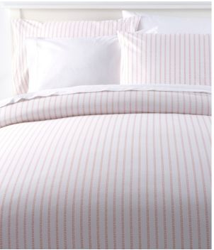 Sunwashed Percale Comforter Cover, Stripe Leaf