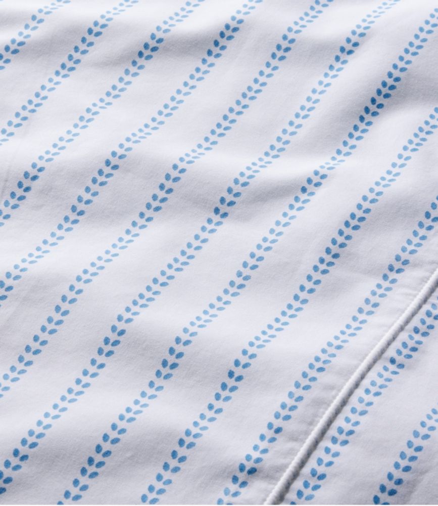 Sunwashed Percale Sheet Collection, Stripe Leaf, Peak Blue, small image number 4