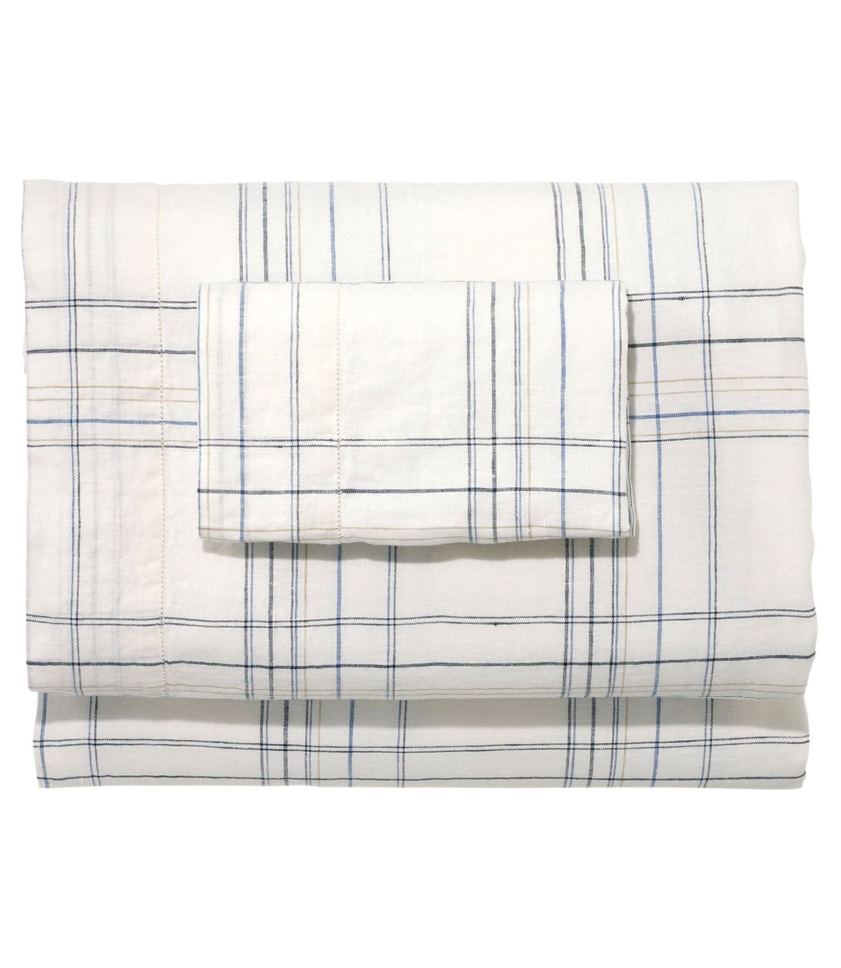 Sunwashed Linen Sheet Collection, Plaid
